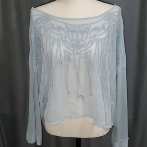 Free people embroidered sheer blouse